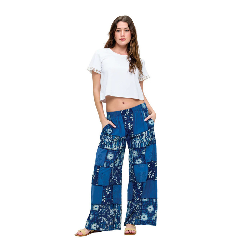 26448 BLU Yak & Yeti Patchwork Pants Floral Heart Print Various Sizes